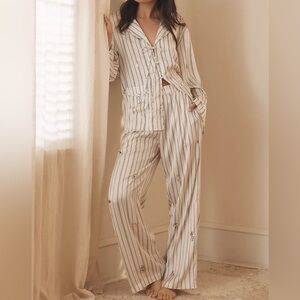 Anthropologie Striped Pajama Lounge Coord Matching Set